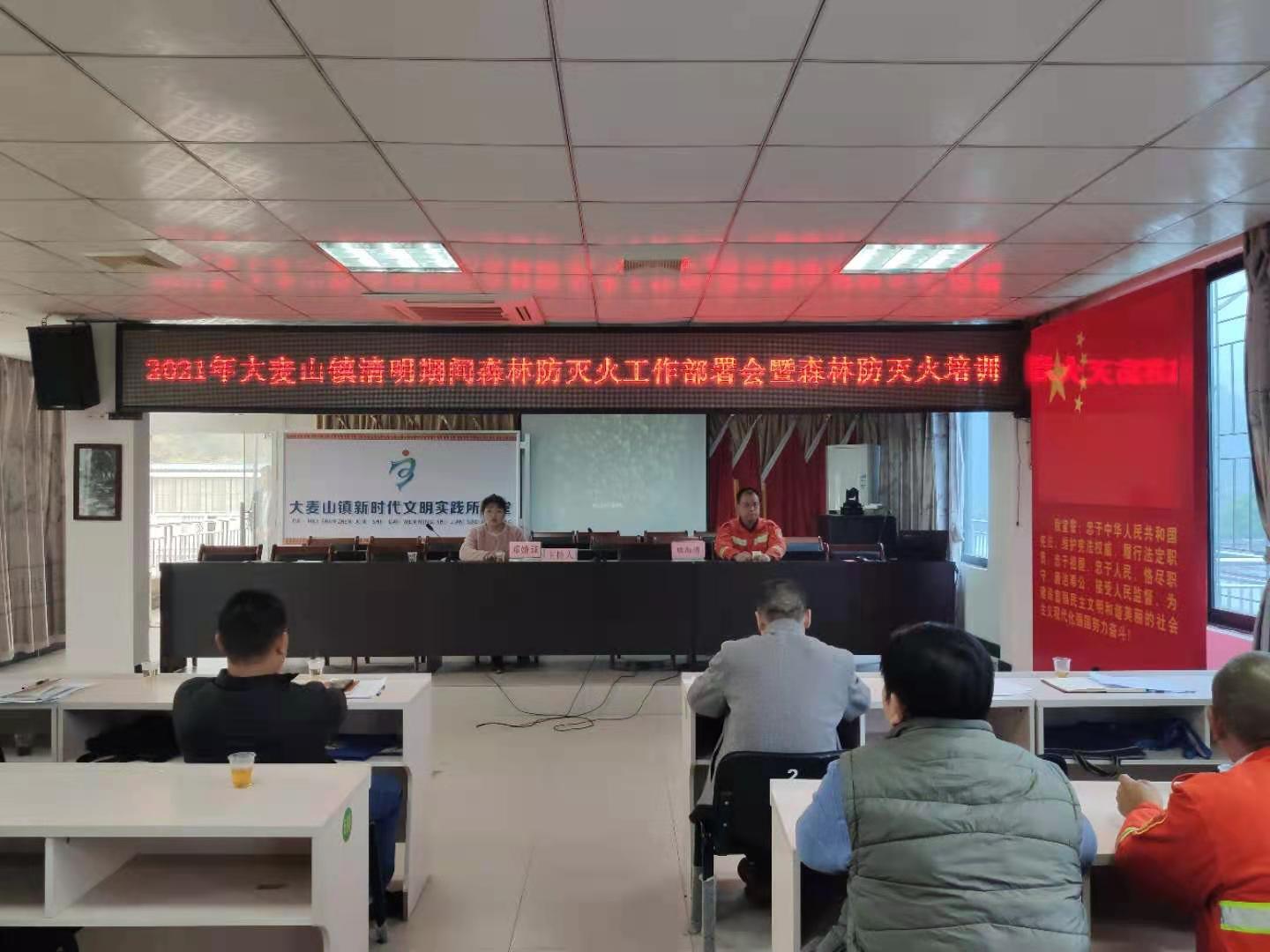 2-1会议部署：2021年3月22日上午，大麦山镇召开2021年清明期间森林防灭火工作部署暨森林防灭火培训会议。2.jpg